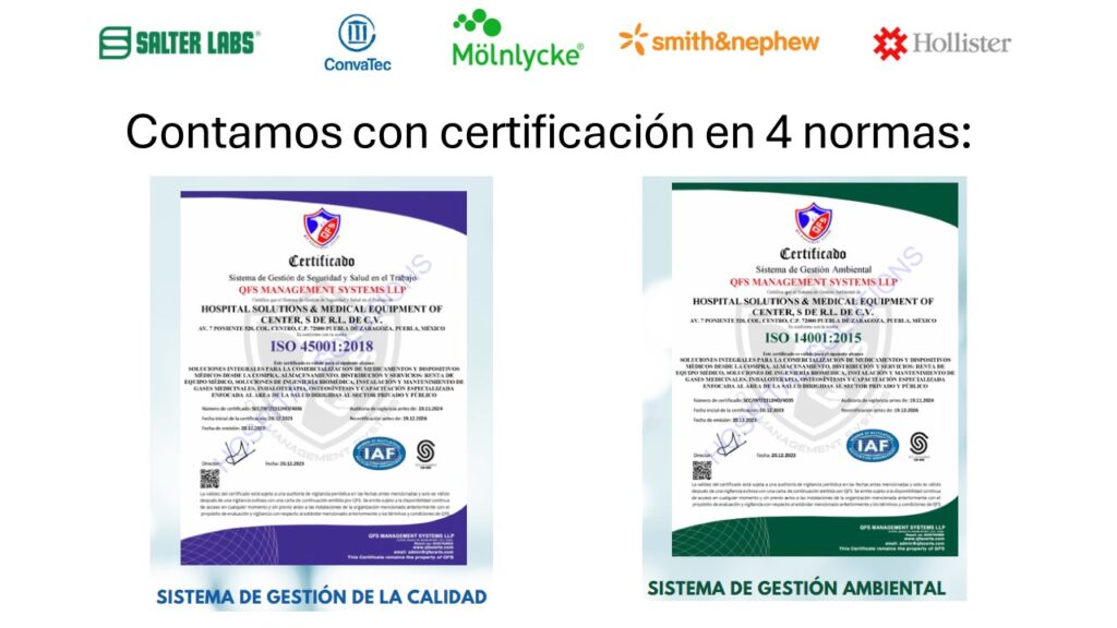 Certificados ISO 14001:2015 e ISO 45001:2018 publicados por Hospital Solutions